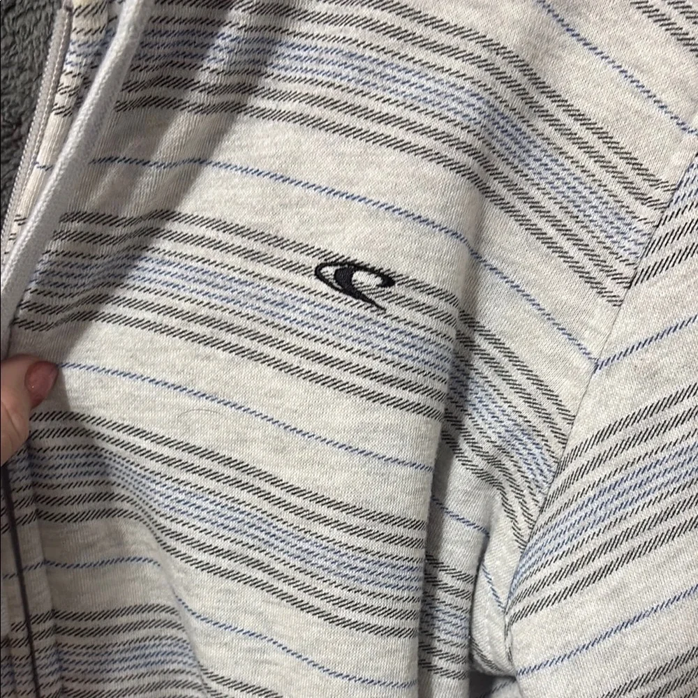 O'Neill Gray and White Striped Hoodie - Picture 3 of 6